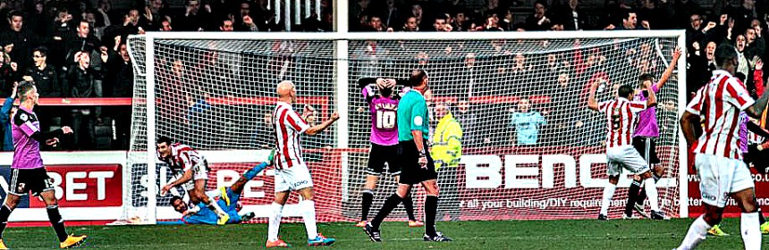 Terry Gornell scores against Swindon in the FA Cup