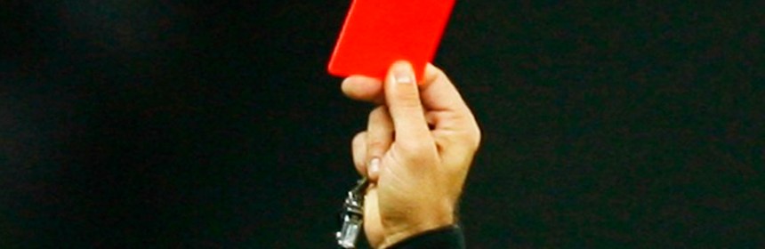 Red card on a black background