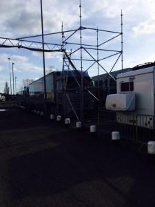 Sky TV Vans at County Ground